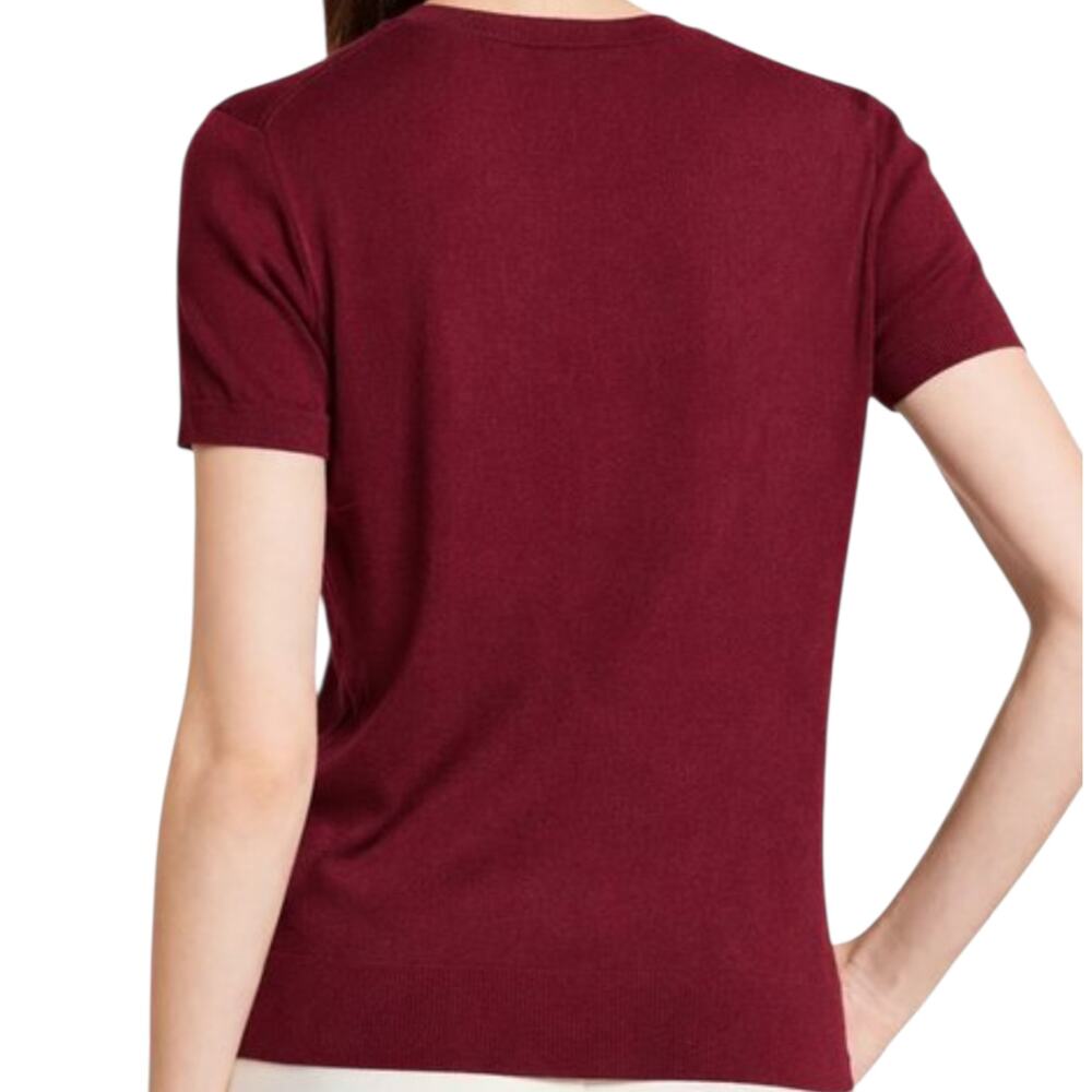 NWT Women's Theory Basic Tee Deep Cherry Feather … - image 2
